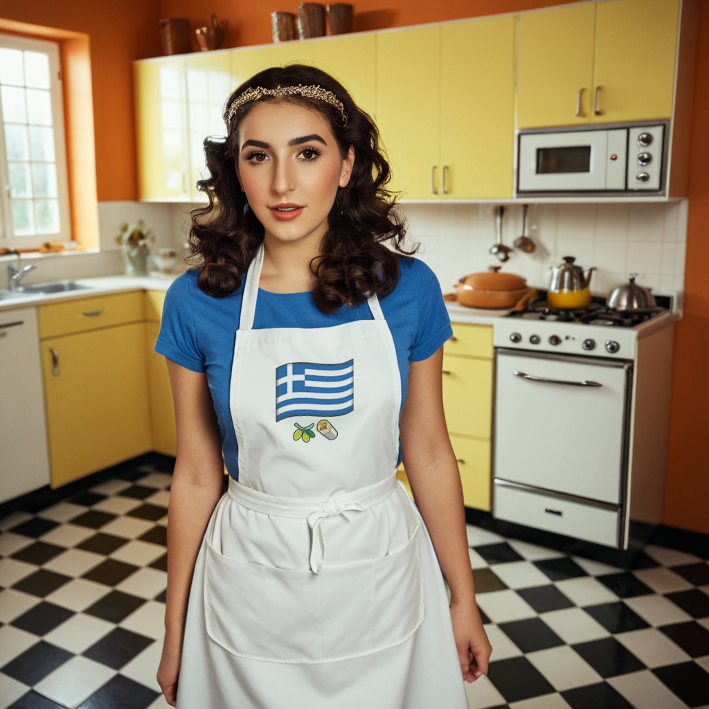 Greece Flag Organic Cotton Apron