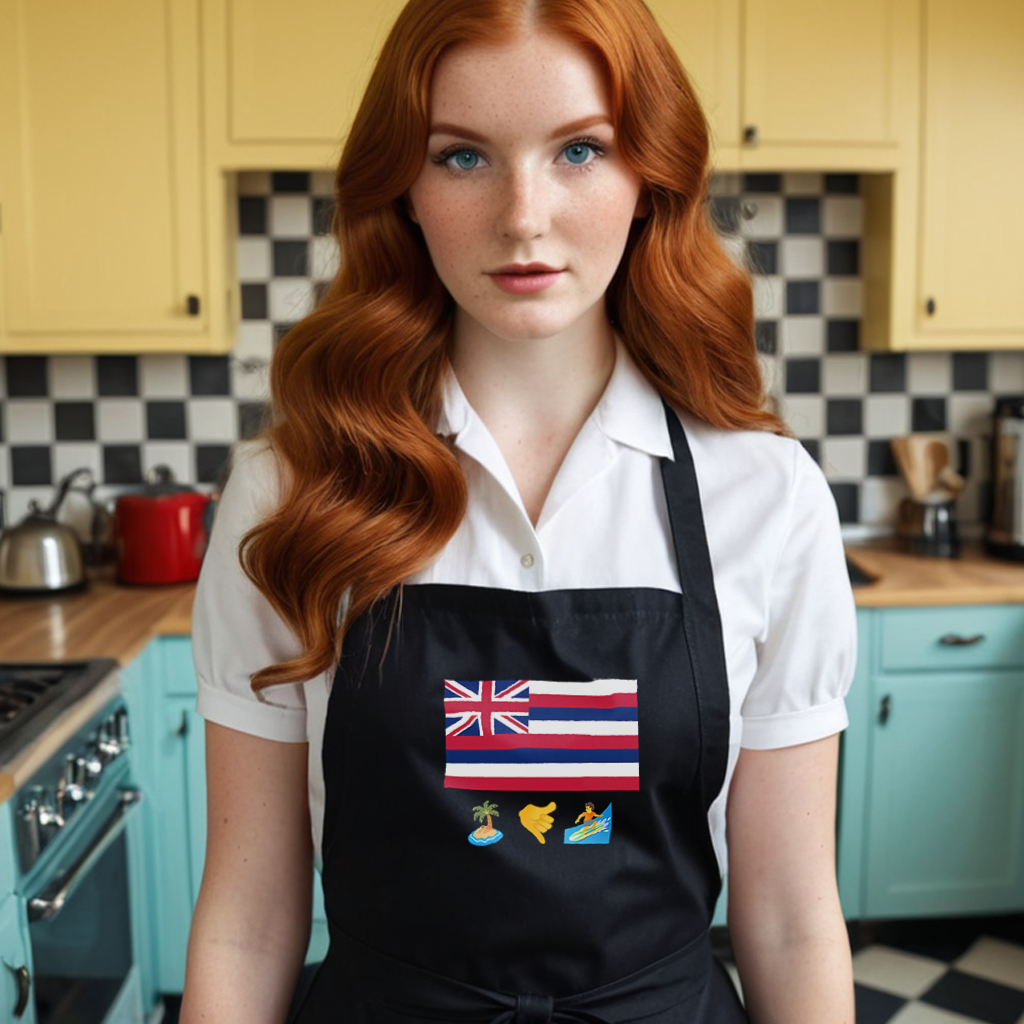 Hawaii Flag Organic Cotton Apron: Aloha Spirit in the Kitchen