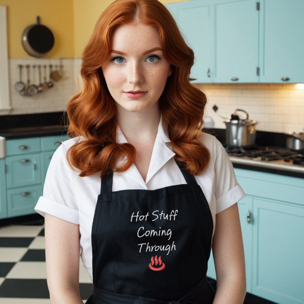 Hot Stuff Coming Through Organic cotton apron