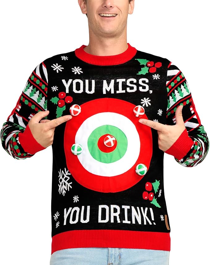You MIss, You Drink! Ugly Christmas Sweater
