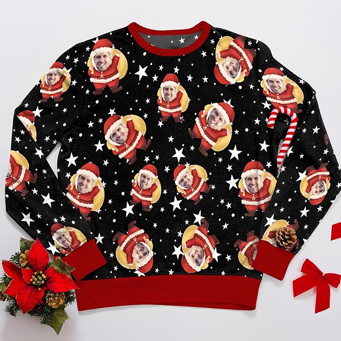 Custom Ugly Christmas Sweater with Personalized Face Print