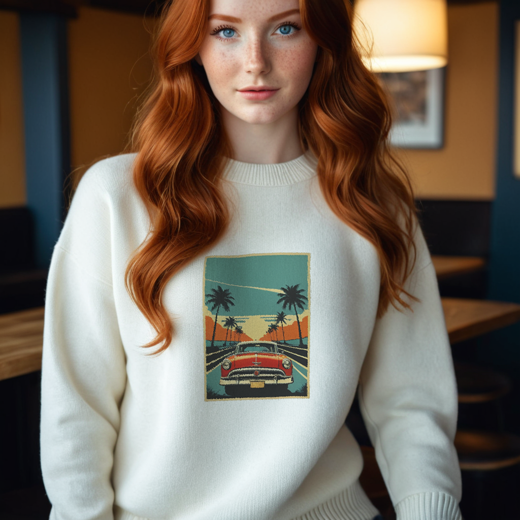 1950s Retro Crew Neck Sweatshirts