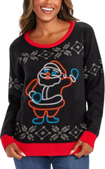 Neon Santa Ugly Christmas Sweater
