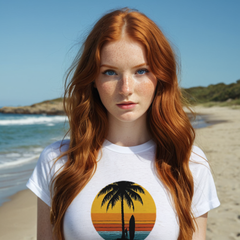 1970s Beach Surfer Sunset T-Shirt