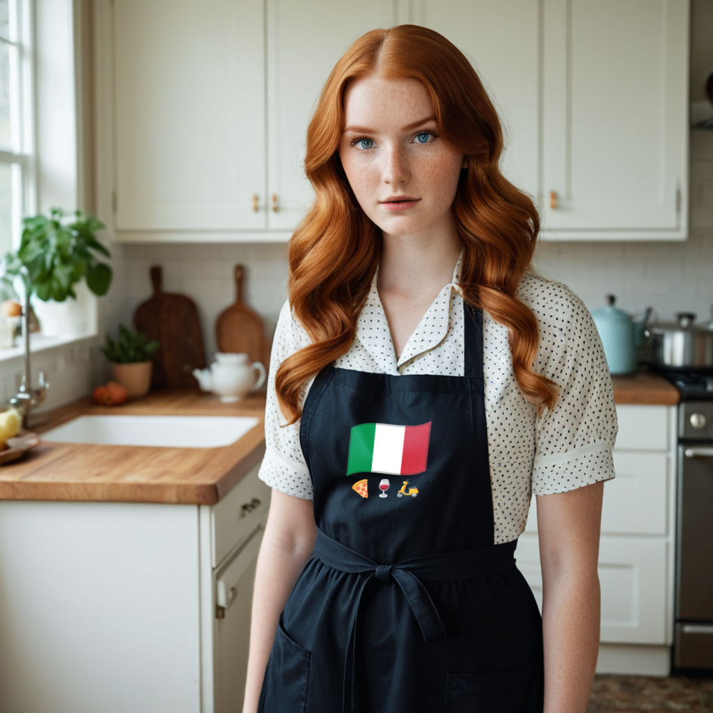 Italian-Themed Organic Cotton Apron: La Dolce Vita in Your Kitchen