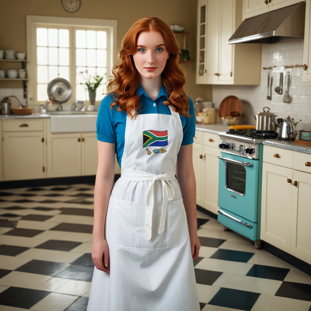 South Africa Flag Organic Cotton Apron