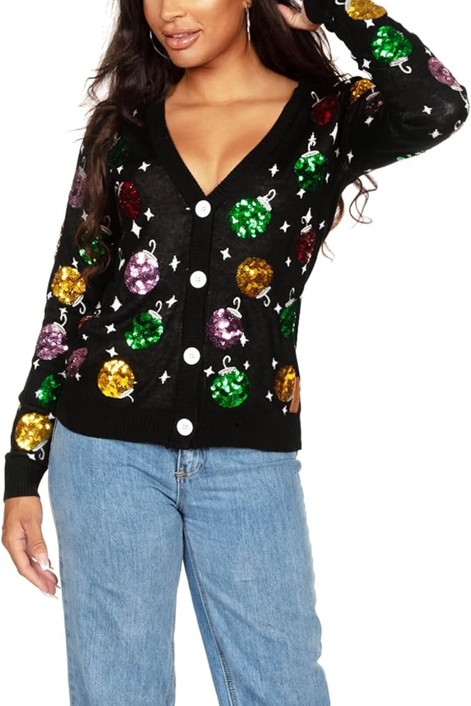 Classic Cute Cardigan Ugly Christmas Sweater