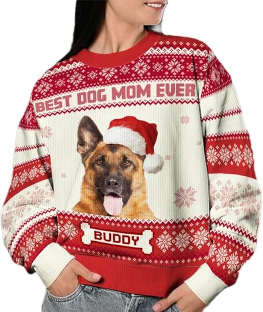 Personalized Dog Photo Ugly Christmas Sweater