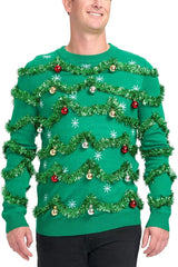 Green Gaudy Garland Ugly Christmas Sweater
