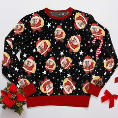 Custom Ugly Christmas Sweater with Personalized Face Print